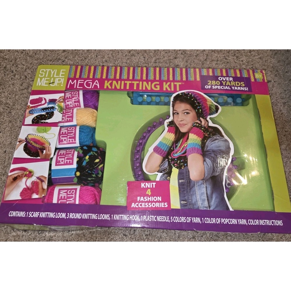 Style Me Up Mega Knitting/Loom Kit craft/hobby girls make/hat/scarf  New !!
